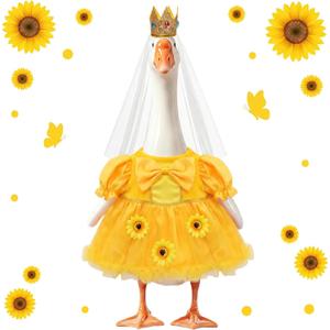 23 Inch Lawn Porch Goose Outfits Sunflower Pattern Costume Summer Porch Decor for Patio Decoration Yard Lawn Decor Spring Outdoor