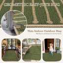 Lahome Neutral Geometric Green Easy Jute Rug, 3x5 Washable Entryway Front Porch Rug, Farmhouse Rhombus Non Slip Non Shedding Indoor Outdoor Carpet for Kitchen Balcony Laundry