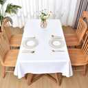 Rectangle Tablecloth 60 x 84 inch for 6-8 Seats Waterproof, TPU Coated Spill Proof Dining Table Cloths White