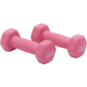 Amazon Basics Neoprene Dumbbell Hand Weights for Exercise and Muscle Toning, 2 lbs, pair