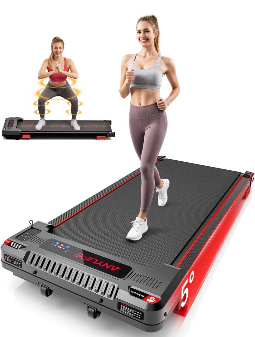 Walking Pad Treadmill, Anylife Incline Walking Pads Under Desk 330lb Capacity, 2.5HP Portable Treadmills for Home, Compact Treadmill Small Running Pad with LED Display, Remote Control