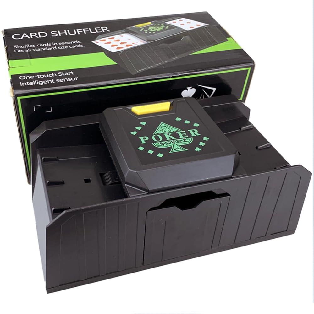 Heavy-Duty Automatic Card Shuffler for 1-2 Decks (9.5cm Cards), USB/Battery Powered - Large Capacity Card Mixer