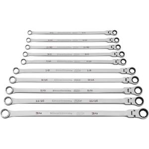 GEARWRENCH 10 Pc. 120XP Universal Spline XL Flex Head Gearbox Ratcheting SAE Wrench Set - 86142