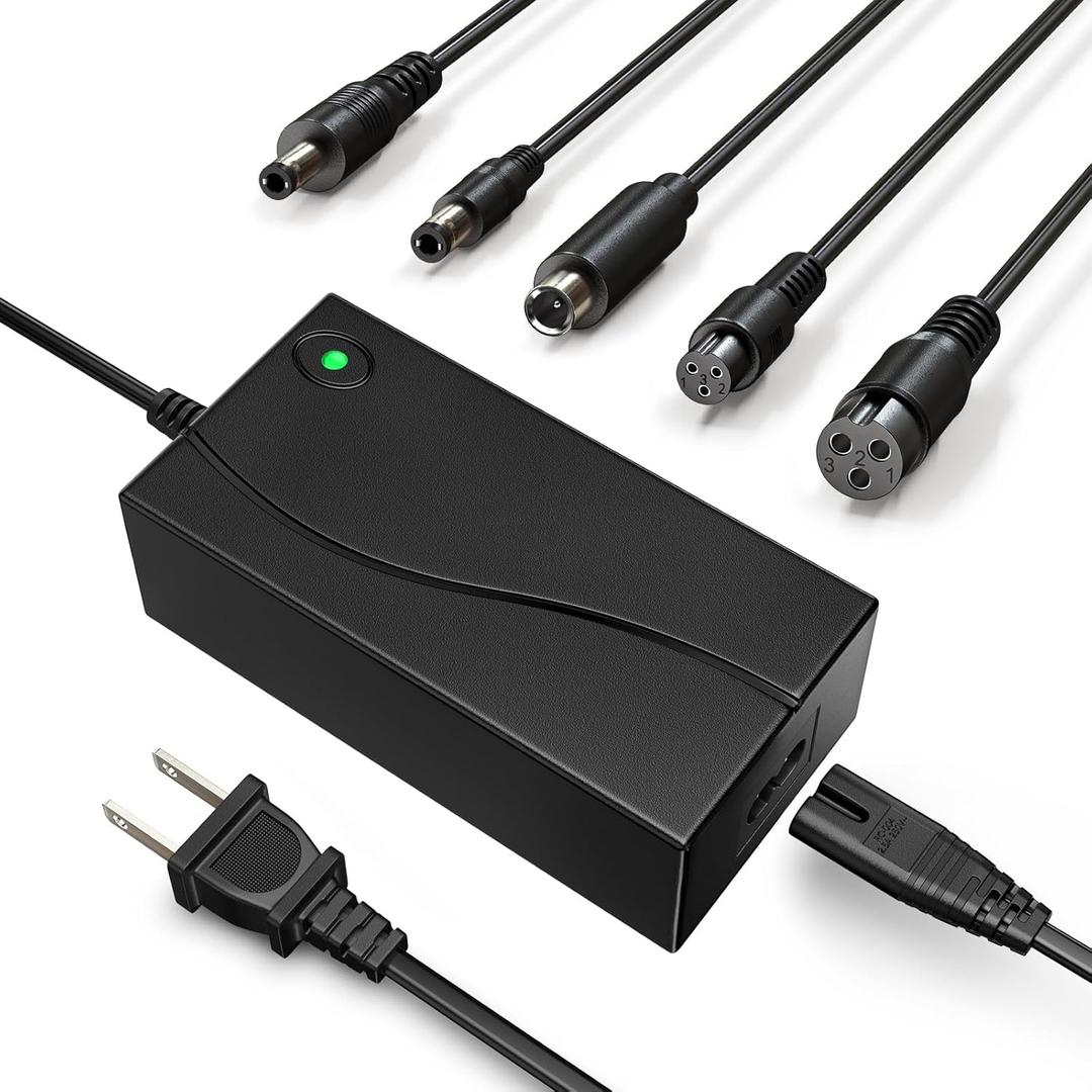 42V 2A Charger Replacement for 36V Electric Scooter Batteries,with DC 5.5mm,3 Prong,RCA Universal Compatible with Gotrax Swagtron Brid Segway Ninebot Xiaomi-5 Converter Interfaces