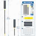 Qaestfy Under Appliance Cleaning Tool with Long Handle, 2 Reusable Microfiber Pads, 5 Disposable Dusting Cloths, Retractable Flat Gap Duster (30-63) for Behind Fridge, Washer, Bed, Furniture