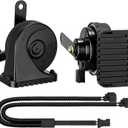 Car Horn Compatible with Ford/GMC/Chevrolet/Ram/Tesla 12V 130dB Loud Dual-Tone Snail Horns for Ford with 1 to 2 Plug Wiring Harness
