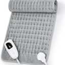 Deepsoon Heating Pad,Electric Heating Pads for Back,Neck,Moist Heating Pad for Abdomen Shoulder Knee Legs,Dry/Moist Heat&Auto Shut Off,Mother's Day Birthday for Men and Women,Light Gray, 24x12 Inch