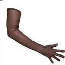 3 x Unicorns Poop Glitter Nude Flexible Stretch Mesh Sheer Gloves in Beige, Tan, Brown; Opera Length; Unisex; One Size Fits All (Beige)