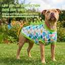 UPF 50+ Sun Protection Dog Shirt - Sleeveless Cooling Vest for Large Dogs Boy, Quick-Dry Pet T-Shirt with Funny Dinosaur Horns, UV Protective Breathable Dog Clothes U-COSBX07, XXL
