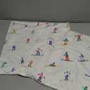 Vintage Winter Ski Throw Pillow Covers, Winter Home Decor, Snowy Mountain Landscape Skiing Decorative Pillowcases Cushion Cases for Bedroom Living Room Decor, 18x18 Pillow Covers Set of 2