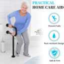 Toilet Support Rail 23.4X 28 Inch, Munzong Anti-Slip Black Handicap Grab Bar for Bathroom, Stainless Steel Knurled Safety handrails with Leg for Elderly Disabled Pregnant-1.25Tube