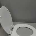 Mayfair Cassel Slow Close Toilet Seat, Easy Clean, Non Slip Premium Wood Seat, Easy Install, Made in USA, Round, White