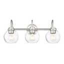 3-Light  Bathroom Vanity Light, Brushed Nickel Vanity Light with Clear Glass Shade, Farmhouse Bathroom Vanity Light Over Mirror for Powder Room Bath 
