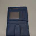 Airkit Small Wallet Women RFID Blocking Soft Leather Bifold Compact Card Holder Wallet for Women with Zipper Coin Pocket 4 ID Window (Treasure Bule)