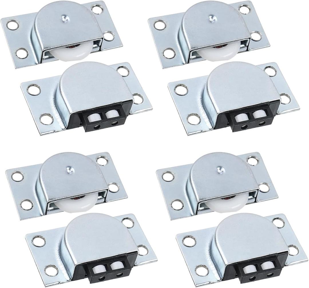 Furniture Roller Wheels Nylon Single Wheel Closet Cabinet Wardrobe Sliding Door Pulley - 4 Pairs