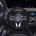 10 Pieces Leopard Print Car Steering Wheel Cover Center Console Armrest Pad Headrest Seat Belt Cover Handbrake Cover Keychain Coaster Full Set Car SUV(Leopard Print)
