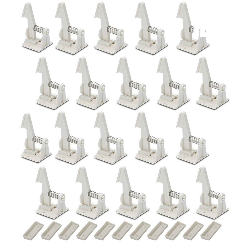 20 Pack Cabinet Locks Child Safety Latches - Vmaisi Baby Proofing Cabinets Drawers Lock - Upgraded Stronger Adhesive Easy Installation - No Drilling (Standard)