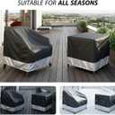 Patio Chair Covers for Outdoor Furniture Waterproof 2 Pack, Patio Sofa Cover Lounge Deep Seat Cover with Air Vent Fits up to 32"W37"D36"H inches, Black&Silver.