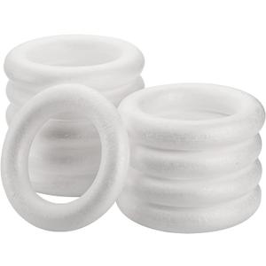 Lyellfe 10 Pieces Foam Wreath Forms, 7.7 Inch Craft Foam Circles, Round Polystyrene Rings, Craft Foam Wreath Circles for DIY, Christmas Holiday, Home Decor