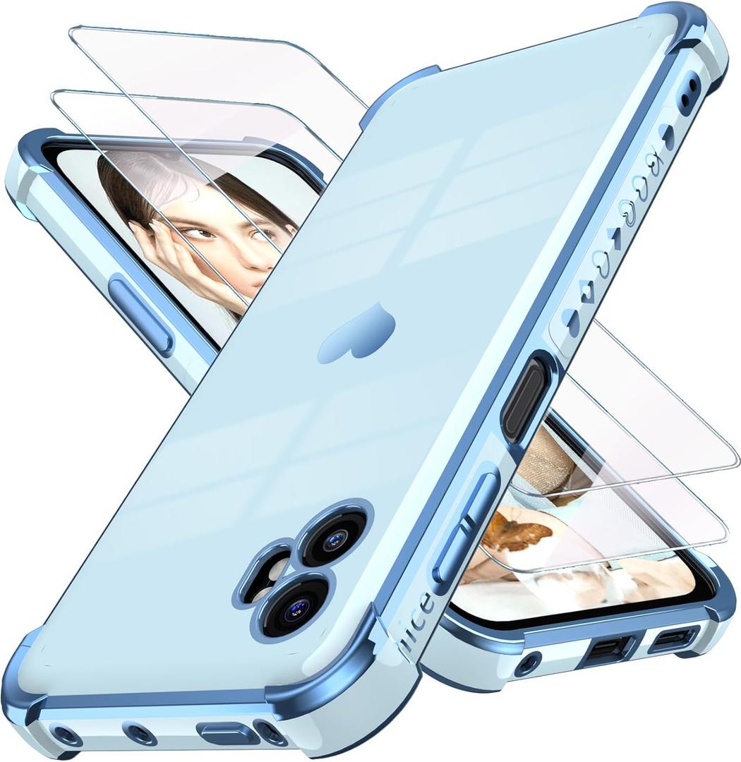 4 x Dretal for Samsung Galaxy XCover7 Pro Case with Screen Protector, Girl Women Cute Girly Love-Heart Luxury Gold Soft Cover Camera Protection Bumper Silicone Shockproof Phone Cover for SM-G766 (Blue)