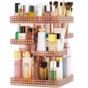 Rotating Makeup Organizer Spinning for Vanity, 360 Rotation with 6 Adjustable Layers, Large Capacity Vanity Skin-care Organizers, Organizador De Maquillaje (Pink) Rotating Makeup Organizer Spinning for Vanity, 360 Rotation with 6 Adjustable Layers, Large Capacity Vanity Skin-care Organizers, Organizador De Maquillaje (Pink)