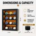 Watch Cases for Men 12-Slot Watch Display Case with LED Wooden Wall Mount Watch Display 4 Layers Watch Storage Box with Acrylic Magnetic Door & Velvet Lining Gift for Men