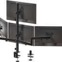 WALI Quad Monitor Mount for 13-27 Inch Screens, Fully Adjustable 4 Monitor Stand with Swivel, Tilt, Rotation, Clamp & Grommet Base Kit, Max Load 22lbs per Screen (M004S), Black