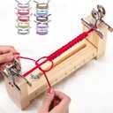 Jig Bracelet Maker, Adjustable Wood Bracelet Jig DIY Hand Knitting Jig with 2 Clamp Bracelet Braiding Tool, U Shape Clear Scale Maker Rack