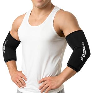 ComfiTECH 2 Pack Tennis Elbow Ice Pack Wraps, Golfers Arm Brace Flexible Reusable Gel Cold Compression Sleeve for Forearm & Calf Discomfort, Muscle Relaxation, Pitchers, Arthritis, Large