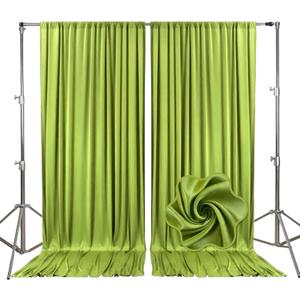 10ft x 10ft Olive Green Backdrop Curtains for Parties, Fabric Satin Background Curtain with Rod Pockets for Weddings, Birthday, Baby Shower, Photography, Graduation Party Backdrop Drapes, 2 Panels