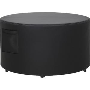 Outdoor Fire Pit Cover, All-Weather Resistance Round 32 Inch Fire Pit Cove for 28-32 inch Patio Fire Pit Table with Grill & Lid, Waterproof Tear & Fade Resistant with Drawstring, Air Vent