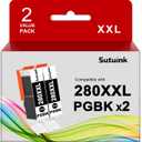 280 PGBK Ink Cartridges Replacement for Canon 280 PGI-280XXL Black PGBK Ink Compatible with Pixma TR8622a TR7520 TR8600 TR8620a TR8622 TR8520 TS6120 TS9100 TS9500 TR8620 Printer (2 PGBK)