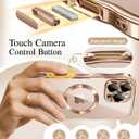 GVIEWIN for iPhone 16 Pro Max Case Compatible with MagSafe, Upgraded [Full Camera Protection][Cute Wave Frame][Military Grade Protection] Electroplated Soft Phone Cover for Women Girl, Clear/Rose Gold