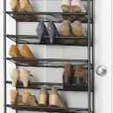 Whitmor 36 Pair Over the Door Shoe Organizer, 12 Tier Hanging Shoe Organizer, Heavy Duty Metal & Mesh Shoe Holder, Hanging Shoe Rack for Closet Storage, 69"L x 21.7"W x 7.5"H, Gunmetal Gray