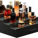 Sephyroth Cologne Organizer for Men 4 Tier of Elevated Cologne Display Shelf with Drawer Storage Perfume Organization and Storage Display Risers,Great Gift for Man(4Tier-Black)