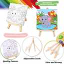 2 x Fovths 6 Sets Valentine's Day Canvas for Painting Pre-Drawn Canvas Panel with Wooden Easel Painting Tools Cards Tote Bags Mini Paint Set Valentine School Class Gift Exchanges