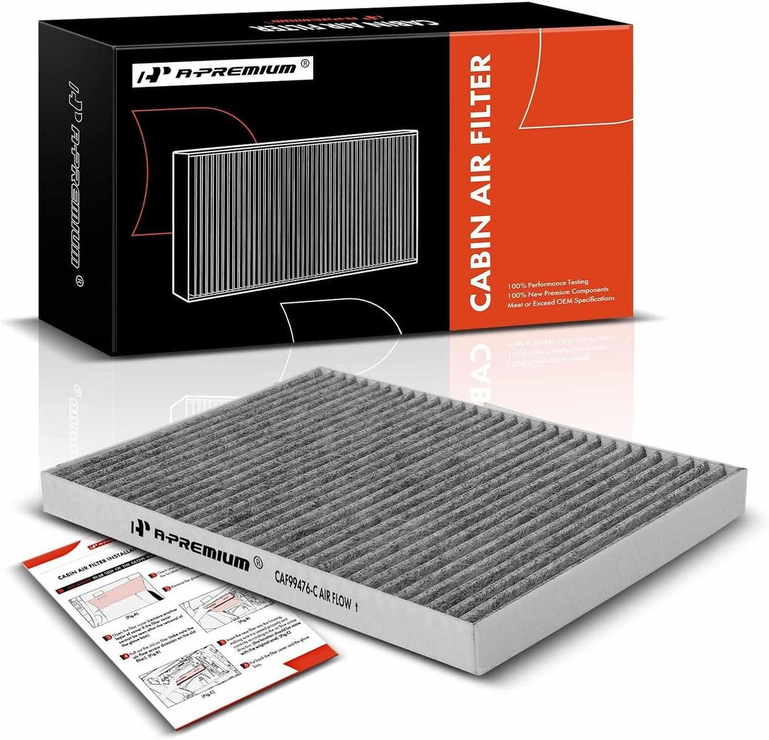 A-Premium Cabin Air Filter with Activated Carbon - Compatible with Tesla Model S 2016 2017 2018 2019 2020 2021 2022 2023 - Behind Glove Box - Replace# 1072736-00-B