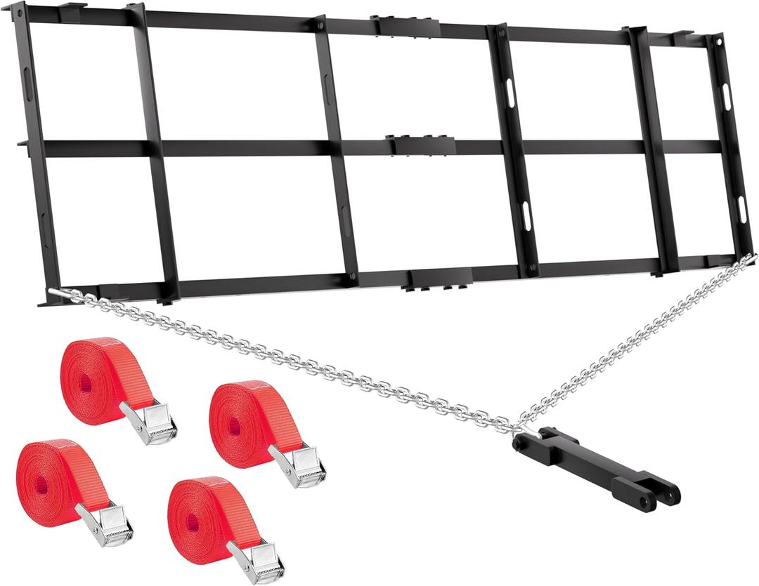 Driveway Grader 96" Width,Tow Behind Drag Harrow 8FT (Two 4 ft Sections) for ATV,UTV,Tractor,Mower - 6 Ft Heavy Duty Chain-Driveway Tractor Harrow with Heavy Duty Chain