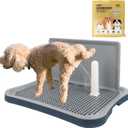 Dog Pee Pad Holder with Pee Pads, 20.1"x15.6"X1.4" Indoor Dog Potty Pad with Splash Guard for Puppy and Small Dogs, Housebreaking Supplies, Pet Products (Blue)