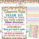 Classroom Rules & Motivational Classroom Expectations Poster Set (Includes Sticker Sheet)

 (6881)