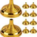 Operitacx Flag Pole Base Mini Desk Flag Holder Stand for Small 4X6 Flags Decorative Stand Base for Office Desk Table Centerpieces Party and Event Displays (10Pcs Golden)