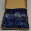 Navy Blue Artificial Flowers Combo Mixed Flowers with Stem for DIY Wedding Bouquets Centerpieces Baby Shower Party Home Decorations