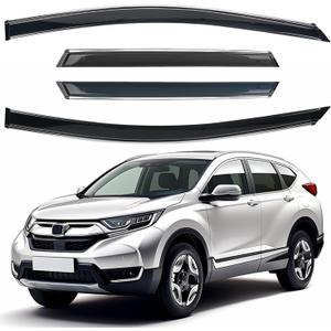 Shatterproof Out-Channel Window Deflectors for Honda CR-V (CRV) 2017-2022, Rain Guards, Window Visors for Cars, Vent Deflector, Car Accessories, 4 pcs (for CRV 17-22 4-Piece Chrome)