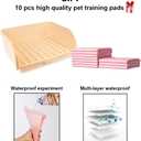 Amakunft 17"x13" Extra Large Rabbit Litter Box with 10PCS Pee Pads, High Sided Plastic Bunny Rat Ferret Litter Box with Removable Grid, Indoor Guinea Pig Jumbo Corner Litter Pan for Small Animal Cage