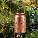 Solar Lanterns Outdoor Waterproof Bee Mushroom Decoration Gifts for Women Mon Grandma Hanging Solar Lights for Outside Metal LED Lanterns for Yard, Patio, Garden Decor