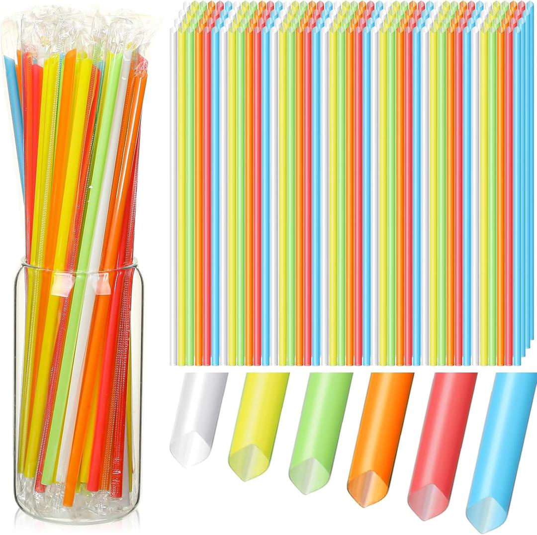 Gerrii 1000 Pcs Multicolored Individually Wrapped Straws 10" Extra Long 6 mm Plastic Drinking Straws Disposable for Party Restaurant Home Milkshakes Coffee Juice Beverage Smoothie Gerrii 1000 Pcs Multicolored Individually Wrapped Straws 10" Extra Long 6 mm Plastic Drinking Straws Disposable for Party Restaurant Home Milkshakes Coffee Juice Beverage Smoothie