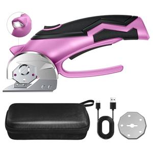 Xpersoul Cardboard Cutter, Cordless Electric Scissors, Power Shears Box Cutter with a Replacement Blade, Rotary Cutter for Cardboard Packages Leather Plastic (Purple)