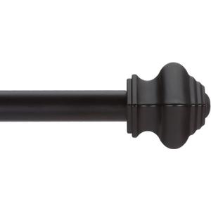Curtain Rods for Windows 46-78 Inch, 5/8"Black Curtain Rods, Stainless Steel Heavy Duty Curtain Rods for Bedroom, Living Room, Outdoor Curtain Rod Black