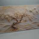 Large Abstract Canvas Wall Art Decor Beige Floral Tree Wall Decor 29" X 58"