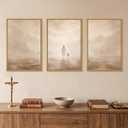 Christian Jesus and Lost Lamb Framed Canvas Wall Art-24"x36"x3